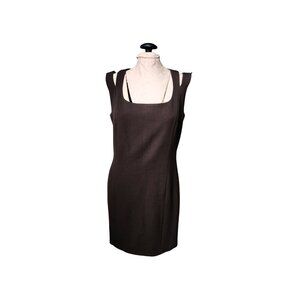 Michael Kors Dress Size 6 Rayon Polyester Spandex Wedding Party Office Brown